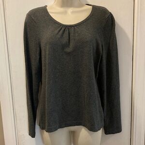 Laura Ashley Small Charcoal Long Sleeve Blouse 25-352-1
